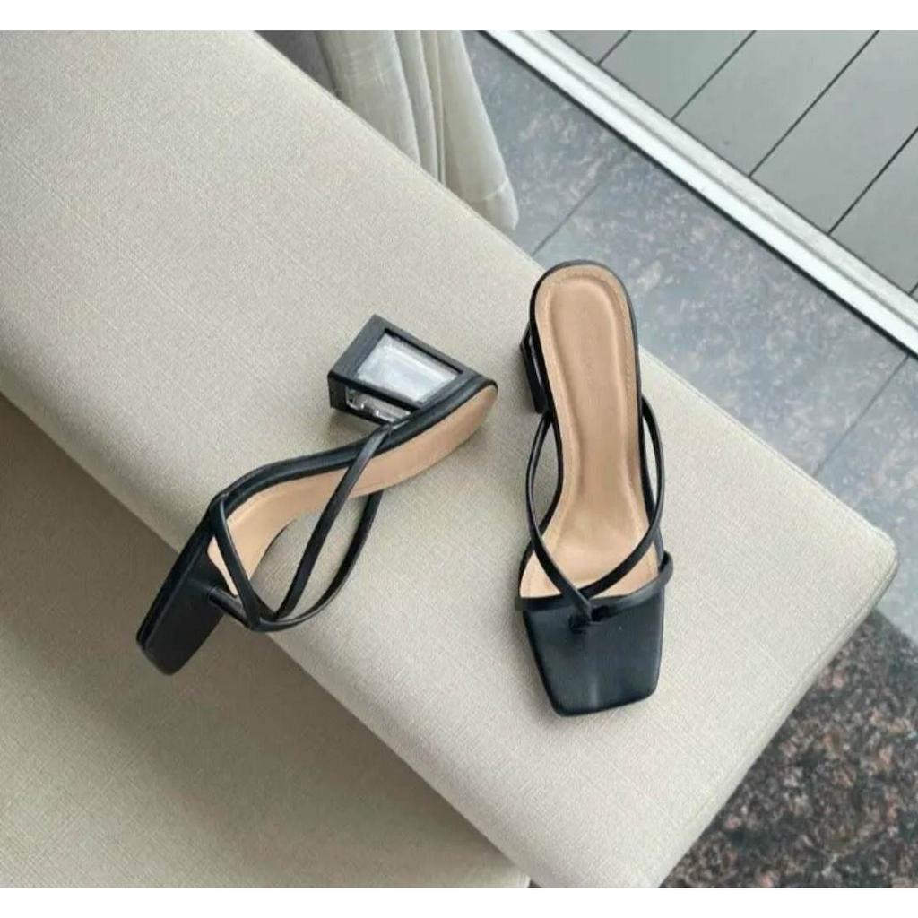 Size 35 - 40 Dép Cao Gót Nữ 5 Phân Gót Vuông Trong Quai Mãnh Siêu Đẹp - MS 129