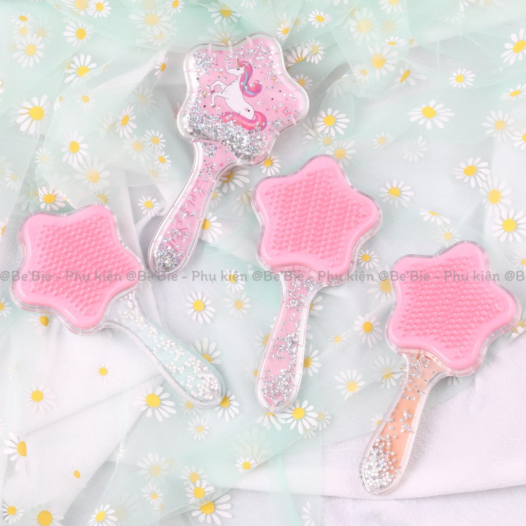 Lược cầm tay mini hình sao hạt bling cute BeBie - BP345