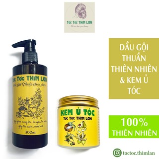 Combo Dầu Gội Thuần Thiên Nhiên + Kem Ủ Tóc Thảo Mộc "Tóc Tóc Thím Lan"
