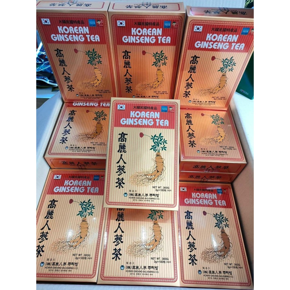 Trà Hồng Sâm Korea Red Ginseng Hàn Quốc Hộp 100 gói x 3gr