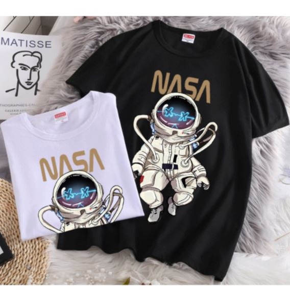 Áo thun tay lỡ unisex NASA Coca Store, Áo phông nam nữ form rộng, có hình ảnh video thật C01