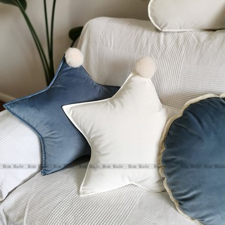 Gối hình trái tim đám mây màu vàng phong cách Bắc Âu