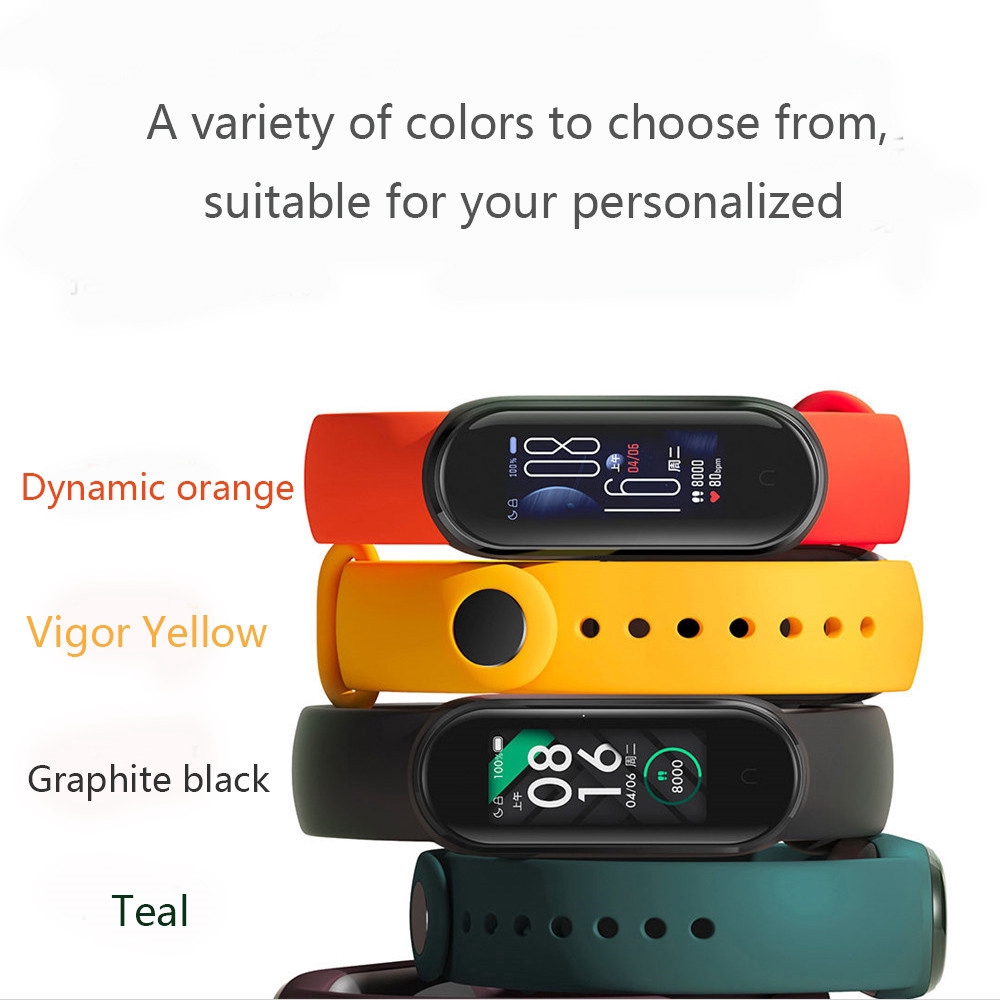 Dây Đeo Thay Thế Cho Cho Xiaomi Mi Band 5 Chất Liệu TPU Màu Trơn