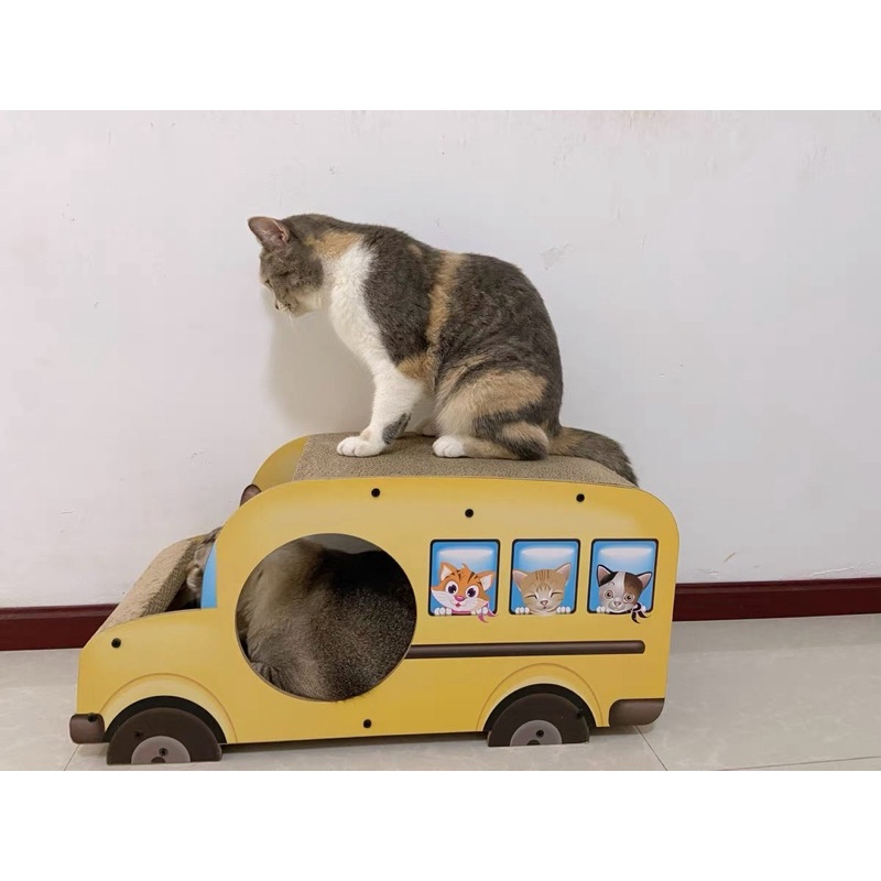 Ổ nằm kết hợp cào móng hình oto cho mèo bìa carton