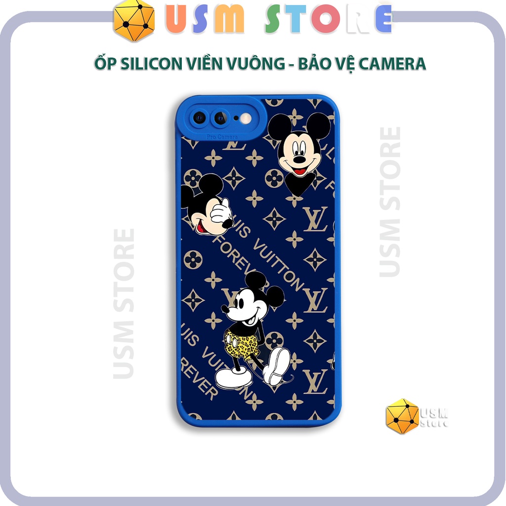 Ốp lưng in họa tiết chuột M.I.C.K.E.Y LV cho  iphone 7 / 7 Plus / 8 / 8 Plus, chất TPU, mắt thiên thần bảo vệ camera