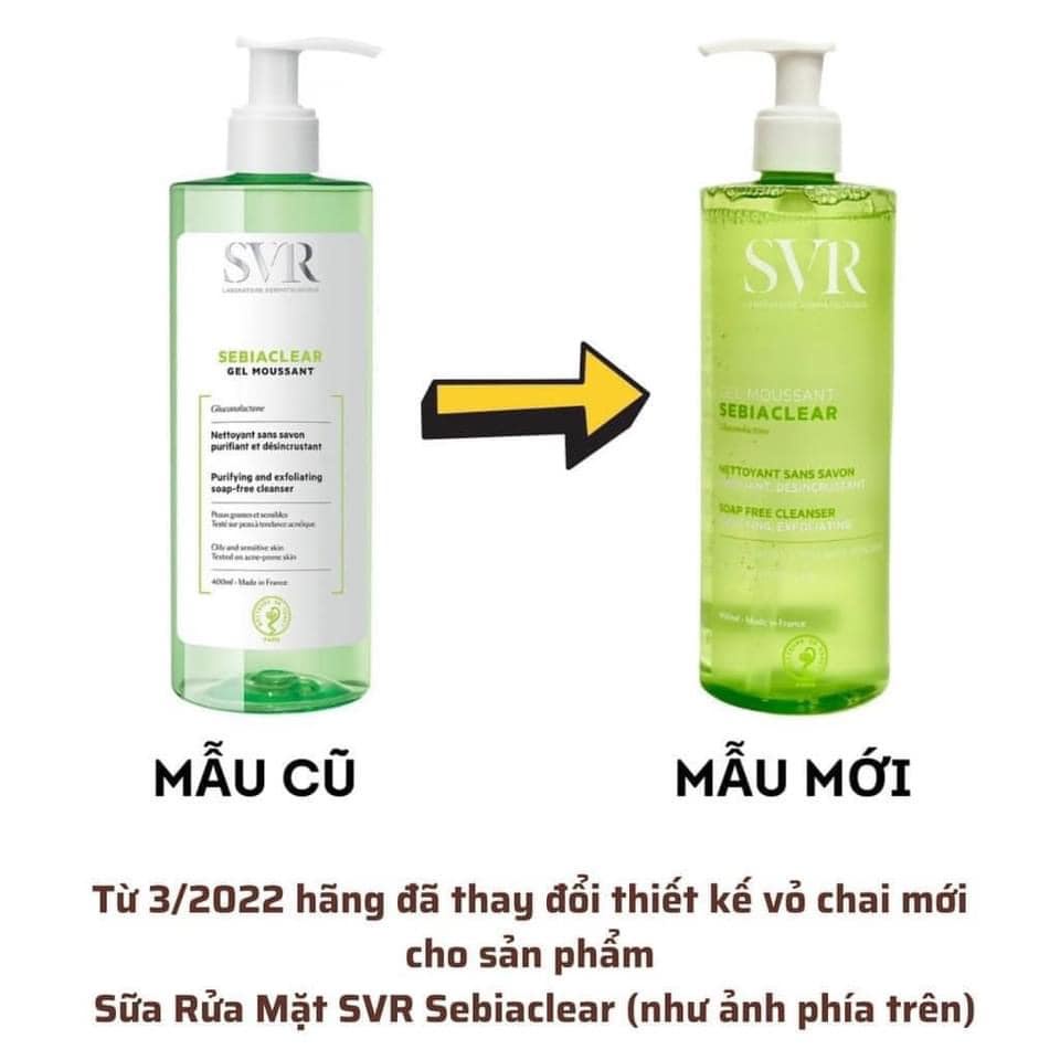 Sữa Rửa Mặt SVR Sebiaclear Gel Moussant Cho Da Dầu, Mụn - 400ml