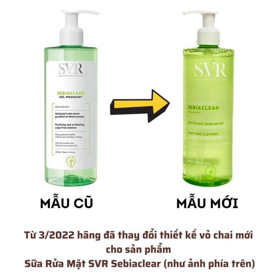 Sữa Rửa Mặt SVR Sebiaclear Cho Da Dầu Mụn, Nhạy Cảm - 400ml