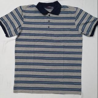 Áo thun nam polo thun cotton sọc