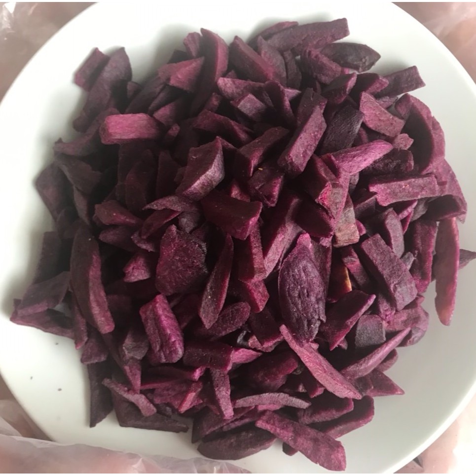 Khoai lang tím sấy giòn không đường hàng vụn 500gr Lê Hải