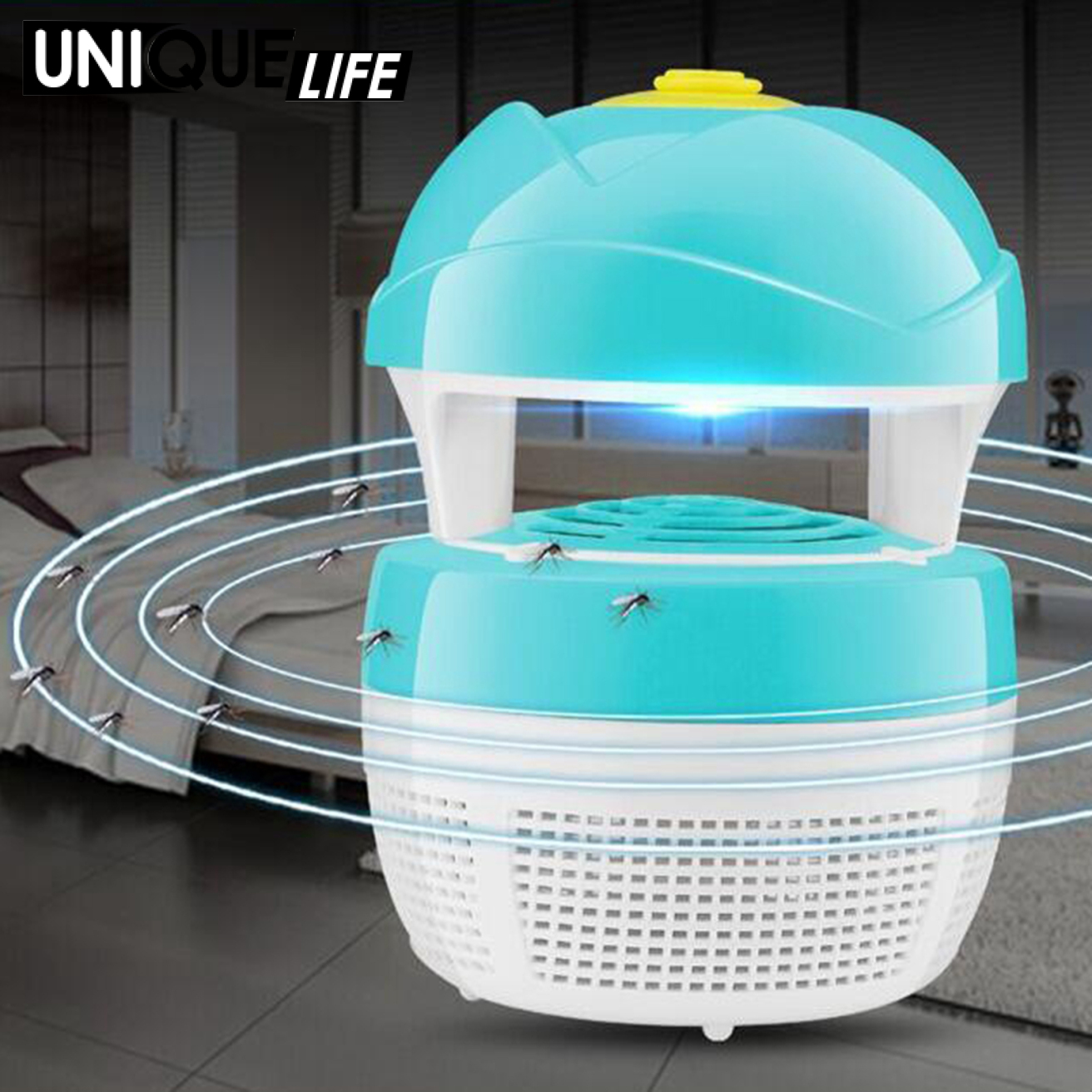 Máy diệt muỗi có đèn LED sử dụng điện bằng nhựa cổng USB A màu xanh dương