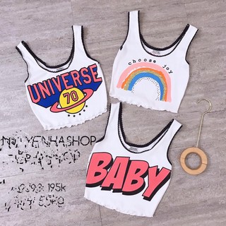 Áo ba lỗ crotop viền đen chuẩn vải borip- Áo crotop body sang chảnh ulzzang