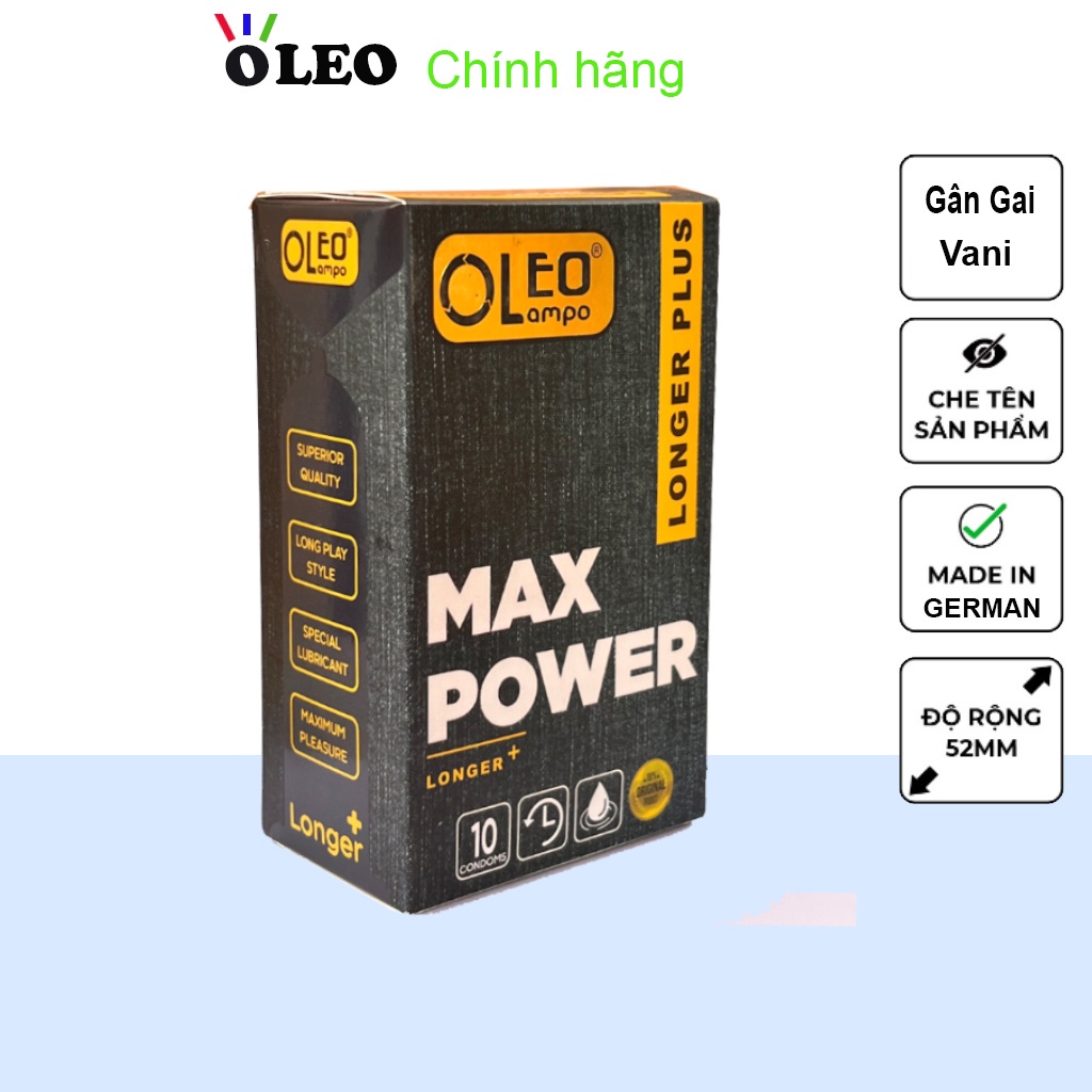 Bao cao su Gai Chống Xuất Tinh Sớm Oleo MAXPower, hàng nhập khẩu. Giúp kéo dài thời gian và tăng khoái cảm.