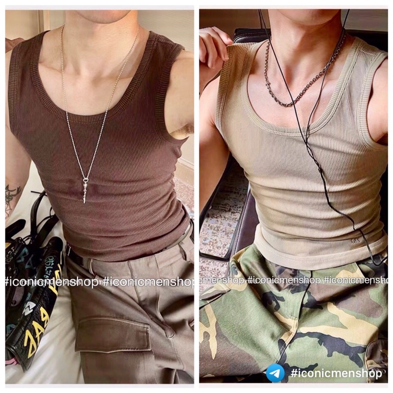 Áo thun nam sát nách bản to