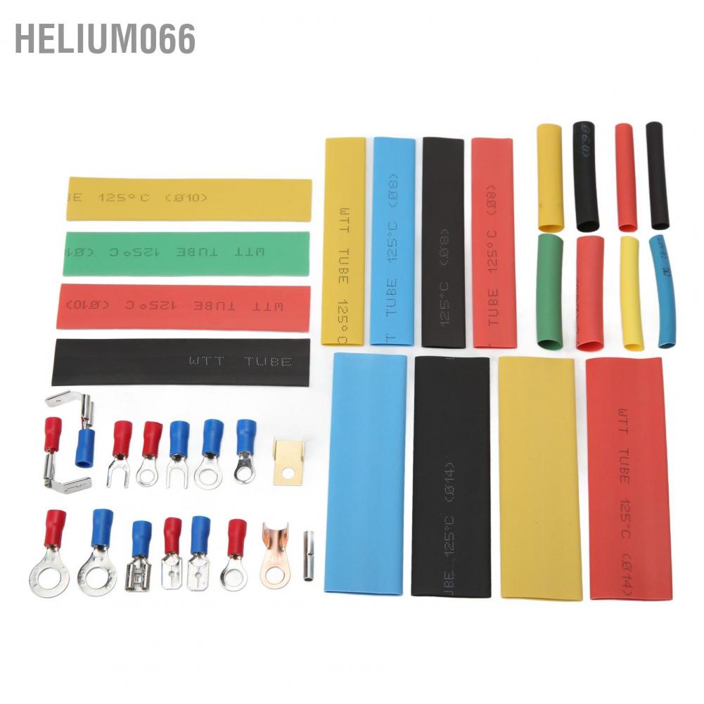 Helium066 350pcs Cold Pressing Electrical Connectors Insulated Wire Crimp Terminals with 328pcs Heat Shrink Tubing for Electronics