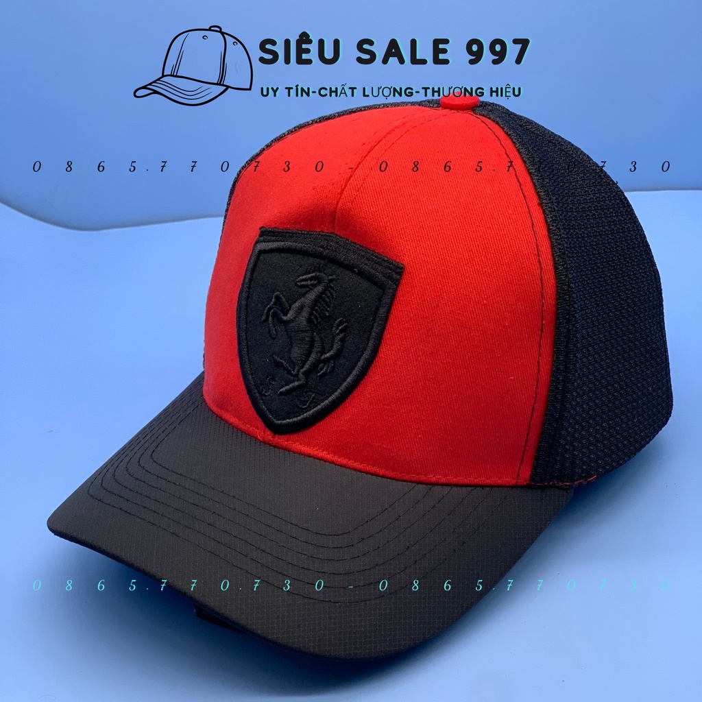 NÓN KẾT CON NGỰA LOGO FE-RA-RII, MŨ LƯỠI TRAI NAM NỮ THỜI TRANG