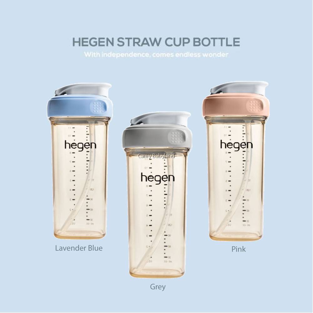 (mẫu mới 2023)  Bình tập uống ống hút Hegen PPSU 330ml/ Bình ống hút cho bé tập hút Hegen/ Bình Hút Hegen/ ống hút hegen