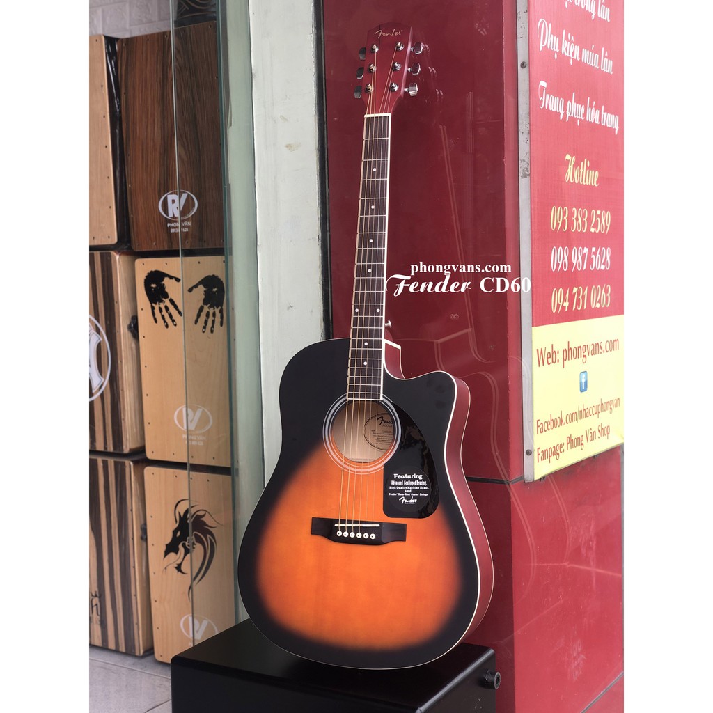 Đàn guitar acoustic Fender CD60 màu hoàng hôn [TẶNG KÈM FULL PHỤ KIỆN]