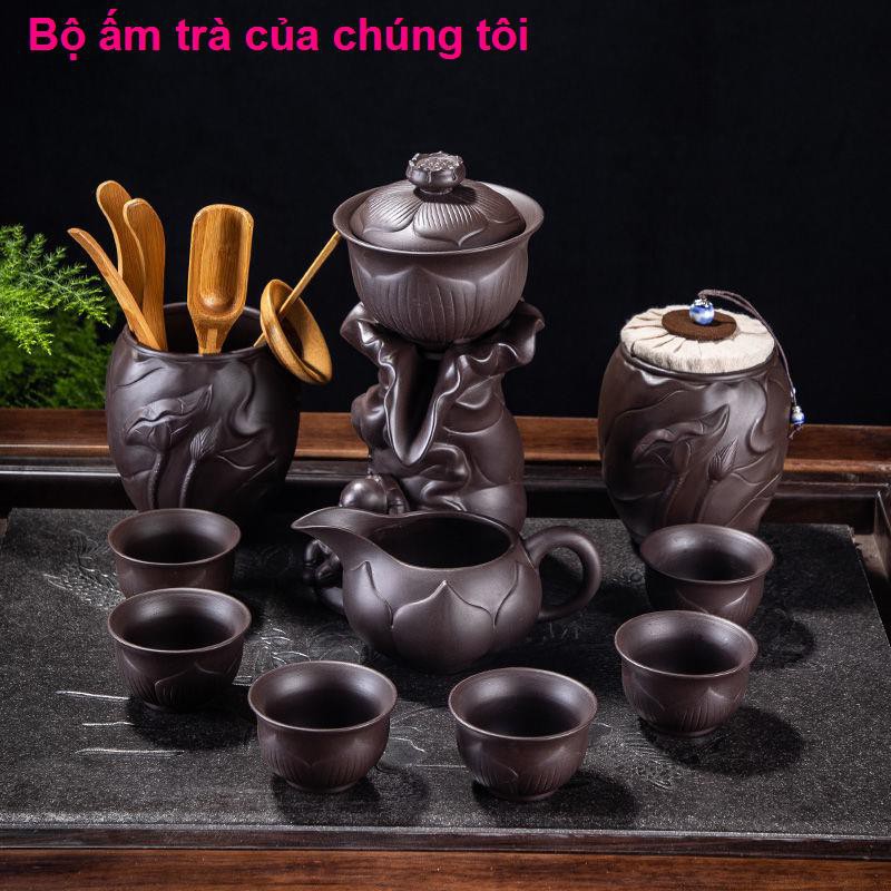 bàn học gấp gọnMáy xay đá cát tím Nước tự động Xả Ấm trà Tách Kung Fu Bộ Sáng tạo một chiếc bình nghệ thuật Lư