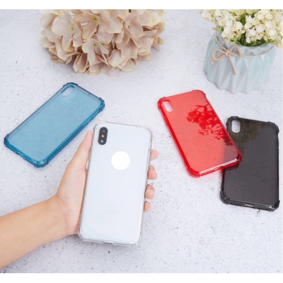Ốp lưng chống sốc gờ cao 4 góc màu trong cho iPhone X/XS 5.8
