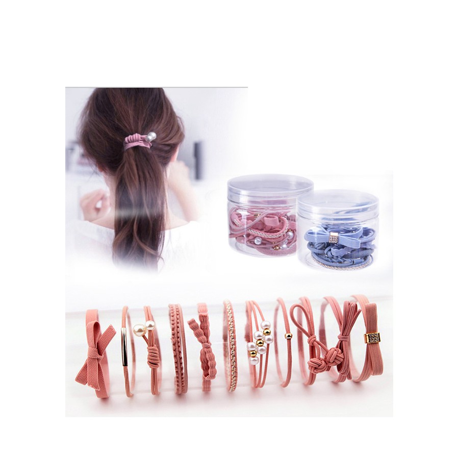 Sét 12 dây buộc tóc cao cấp xuất Nhật HD06