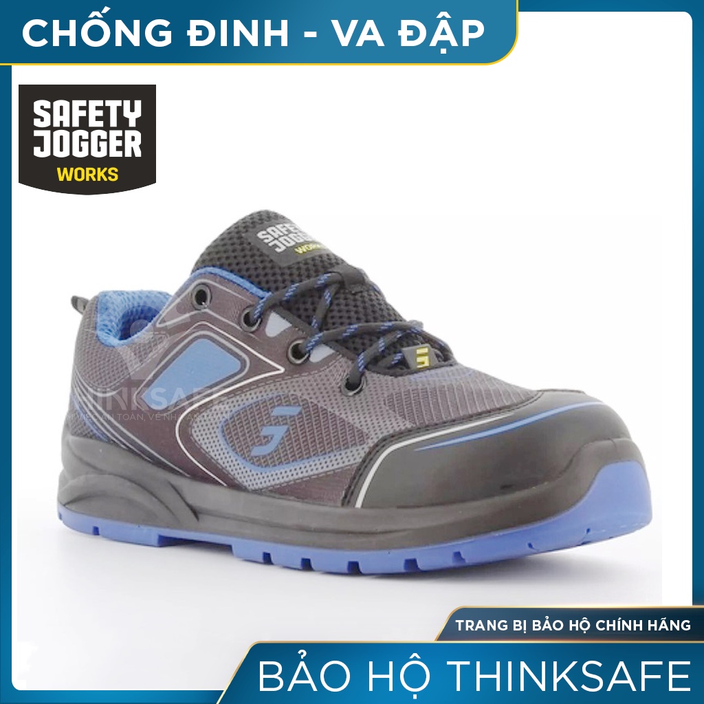 Giày bảo hộ lao động nam Jogger Thinksafe, giầy chống đinh, vải lưới thoáng khí, siêu nhẹ, kiểu dáng thể thao- CADOR S1P