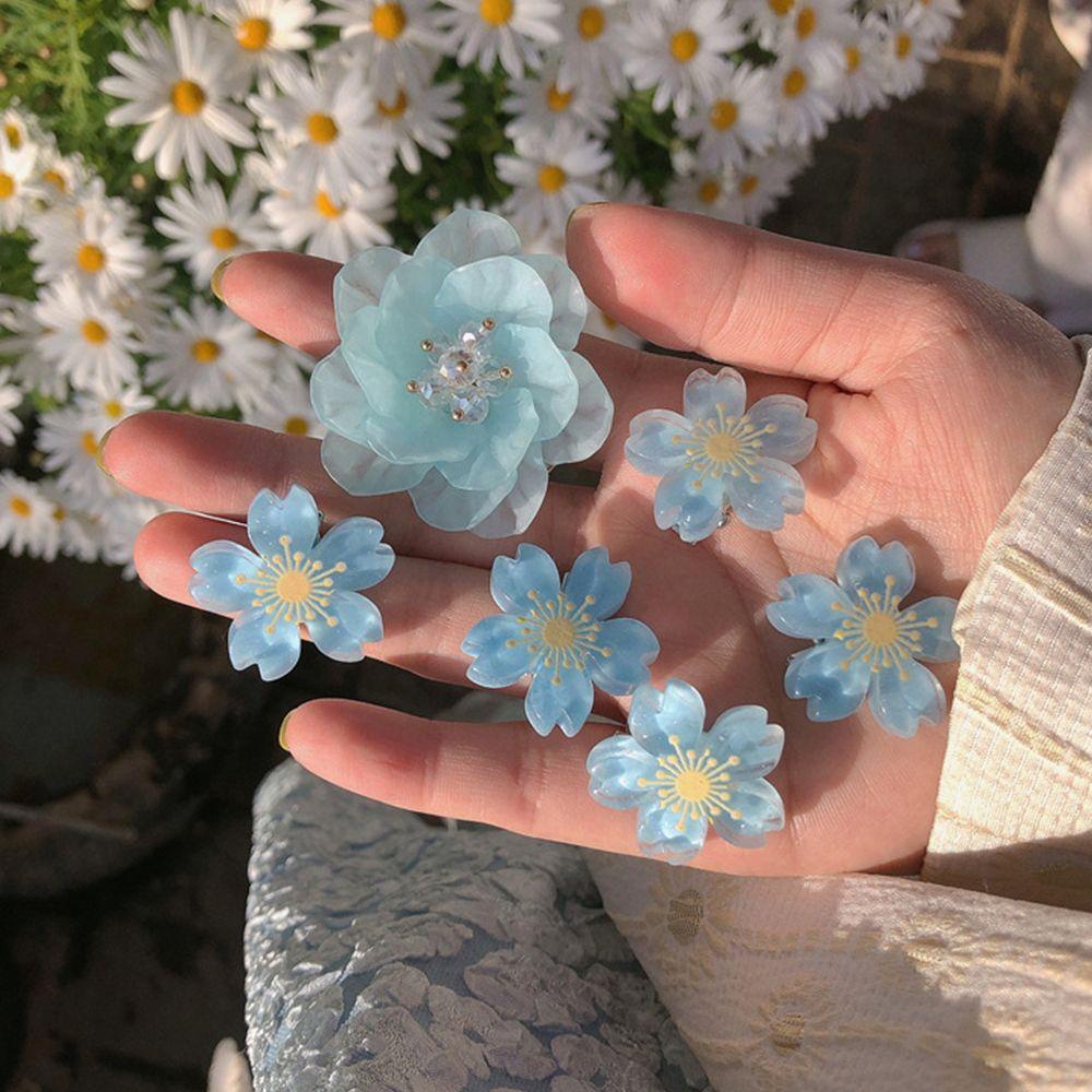 MXGOODS Kẹp Tóc Màu Trơn Họa Tiết Hoa Anh Đào Dễ Thương Phong Cách Hàn Quốc