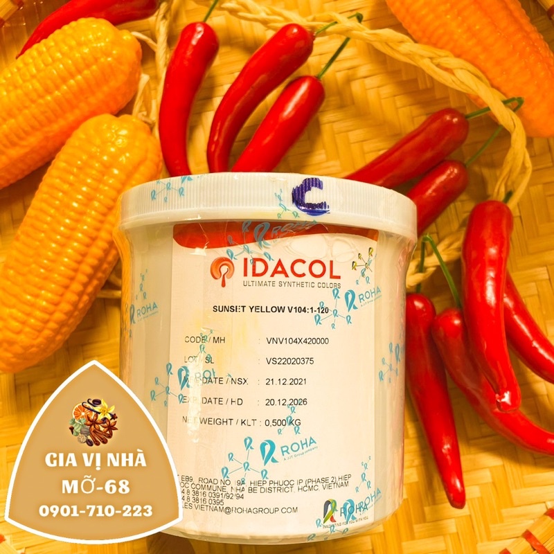 Bột màu gạch tôm (màu thực phẩm )- hộp 500gr