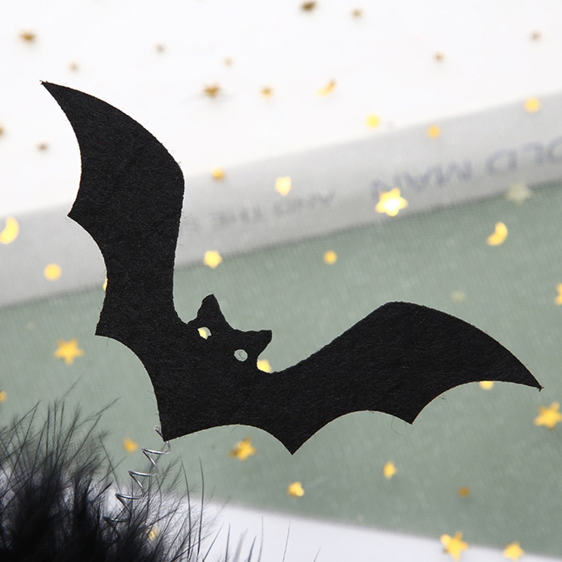 Băng Đô Cài Tóc Hình Dơi Màu Đen Hóa Trang Halloween