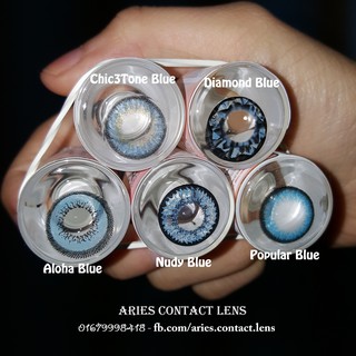 (Sỉ 50k) Lẻ Lens Thái BLUE, SKY (xanh da trời) - Kính áp tròng 0-2-55-6 độ sỉ lẻ (Ảnh thật tự chụp)