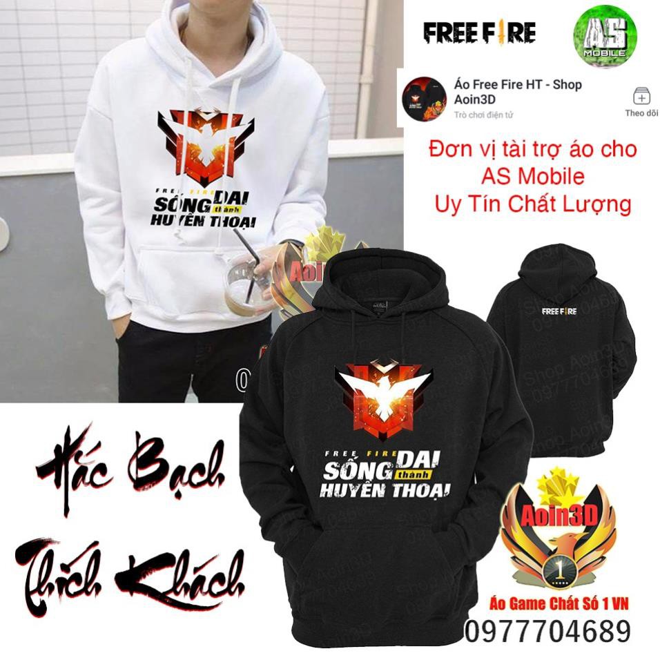 GIÁ RẺ -  Áo Free Fire Rank Huyền Thoại - Áo Hoodie Shop Aoin3D / mẫu áo bán chạy