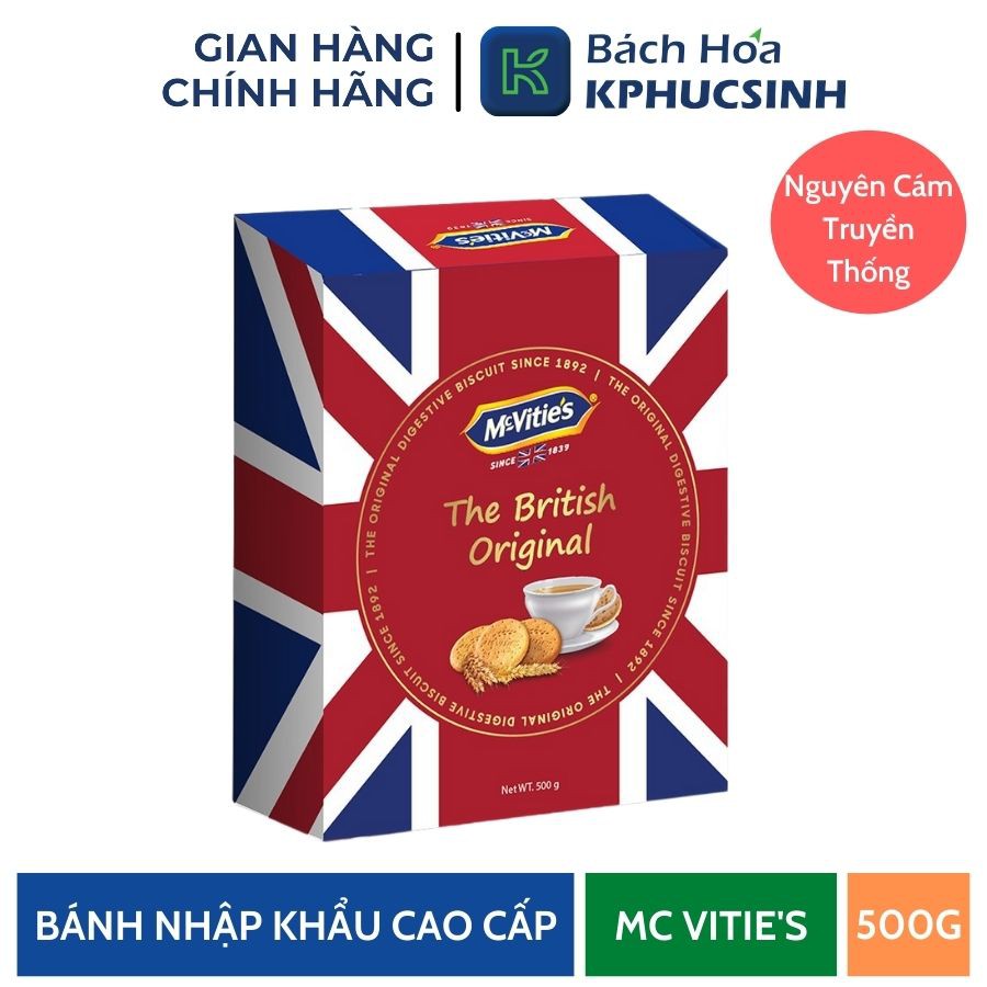 Bánh Quy Lúa Mì Nguyên Cám Truyền Thống Mc Vitie'S Digestive Original_500G KPHUCSINH - Hàng Chính Hãng