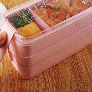 Hộp cơm lúa mạch 3 tầng