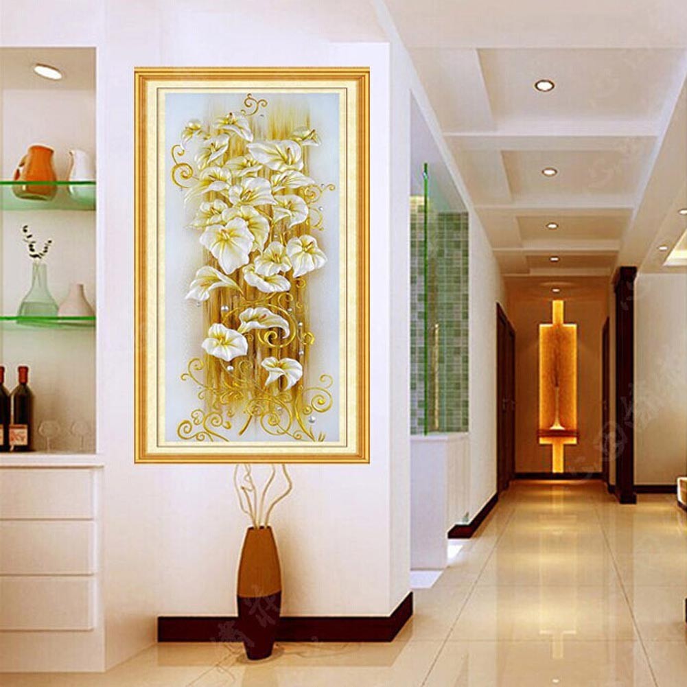 Bộ tự làm tranh đính đá 5D họa tiết hình hoa tuyệt đẹp DIY treo trang trí kèm phụ kiện | BigBuy360 - bigbuy360.vn