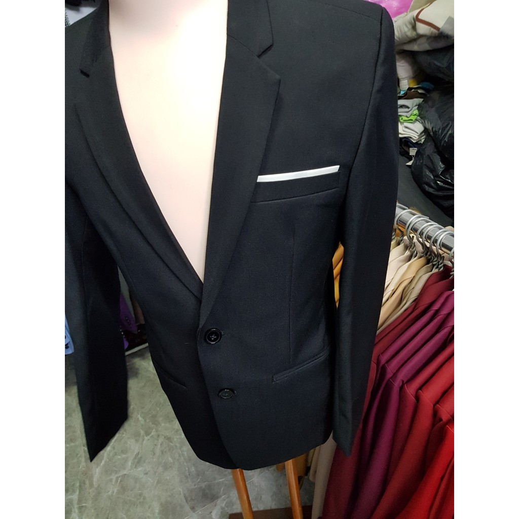 Áo vest nam kiểu 2 nút màu đen