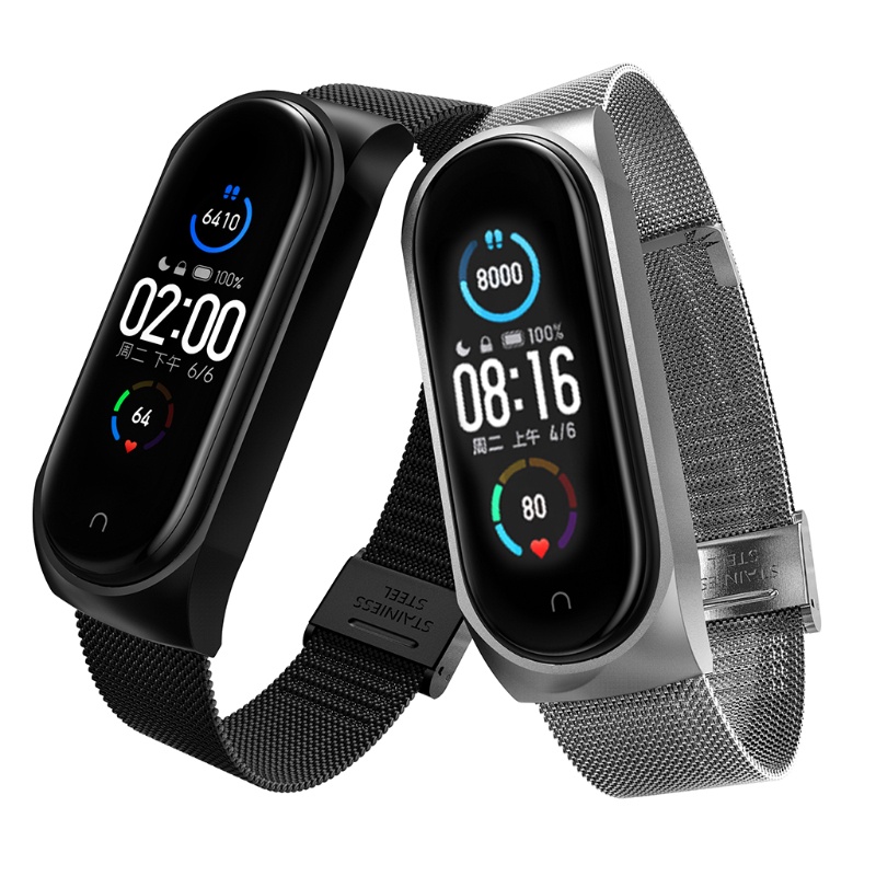 Dây Đeo Thay Thế Chất Liệu Thép Không Gỉ Thời Trang Cho Xiaomi Mi Band 5 Yxa 2021