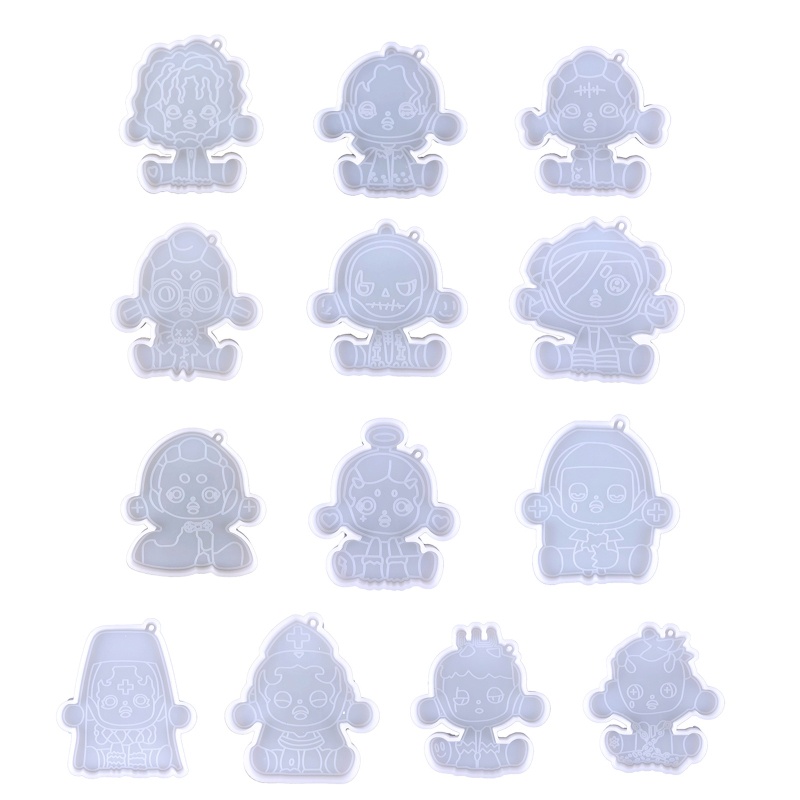 Sa Khuôn Silicon Làm Móc Khóa Hình Bong Bóng Hoạt Hình DIY