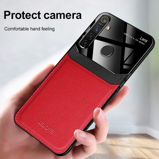 Ốp điện thoại da bảo vệ camera kiểu doanh nhân cho OPPO Realme C3 5 6 Pro X XT Q X50 Pro 5G