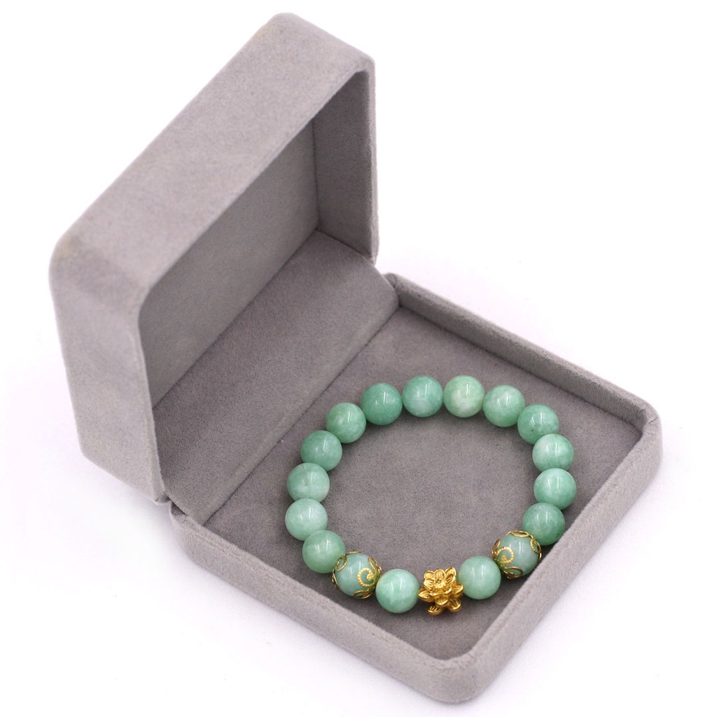 Vòng đeo tay ngọc 10 ly - Chuỗi hoa sen vàng VNPTHSBKV10