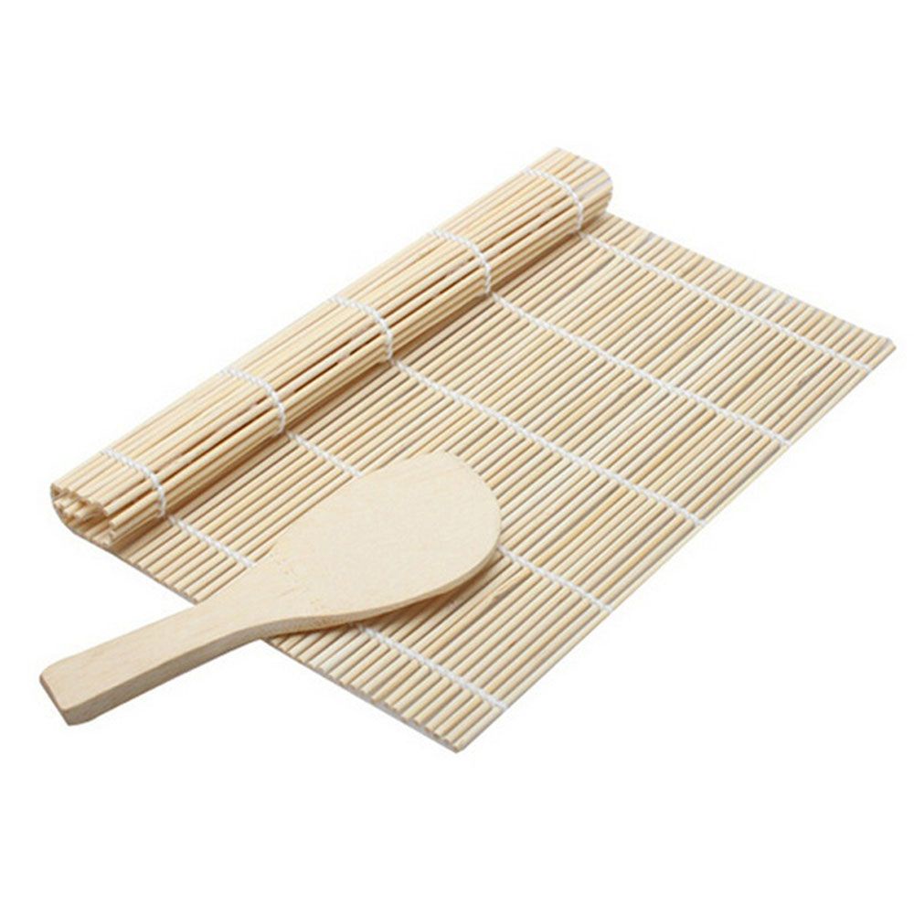 YIYU Set cuộn lăn và môi múc cơm bằng trúc làm sushi/cơm nắm kiểu Nhật Bản DIY tiện lợi