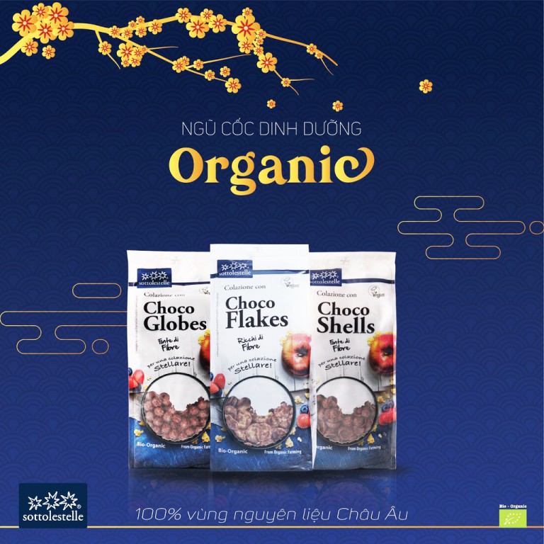 [HÀNG CHÍNH HÃNG] Ngũ Cốc Socola Hữu Cơ Sottolestelle - Organic Choco