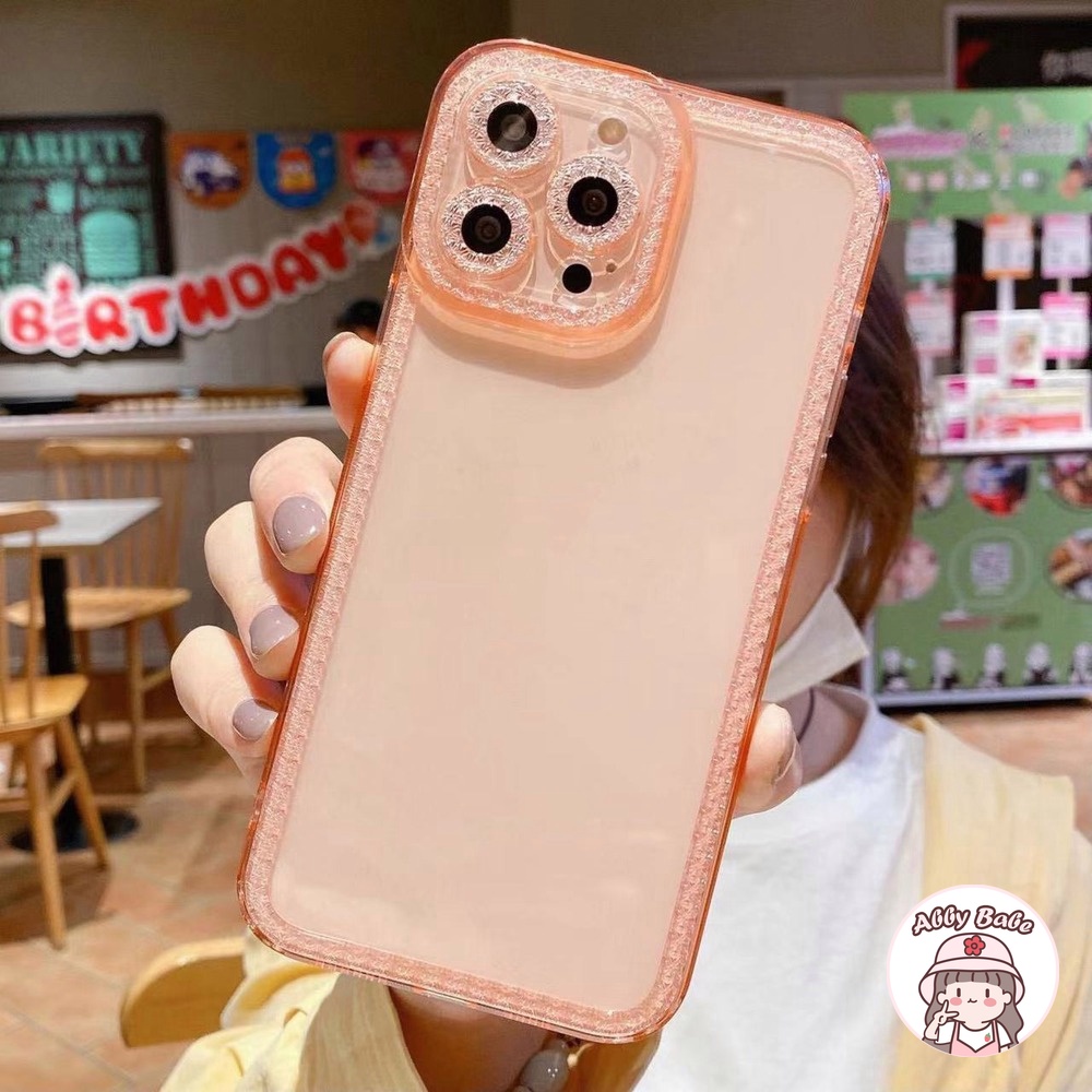 Ốp Điện Thoại TPU Mềm Trong Suốt Chống Sốc Đính Đá Sang Trọng Bảo Vệ Lens Cho IP 13 12 11 Pro Max XR 8 7 Plus