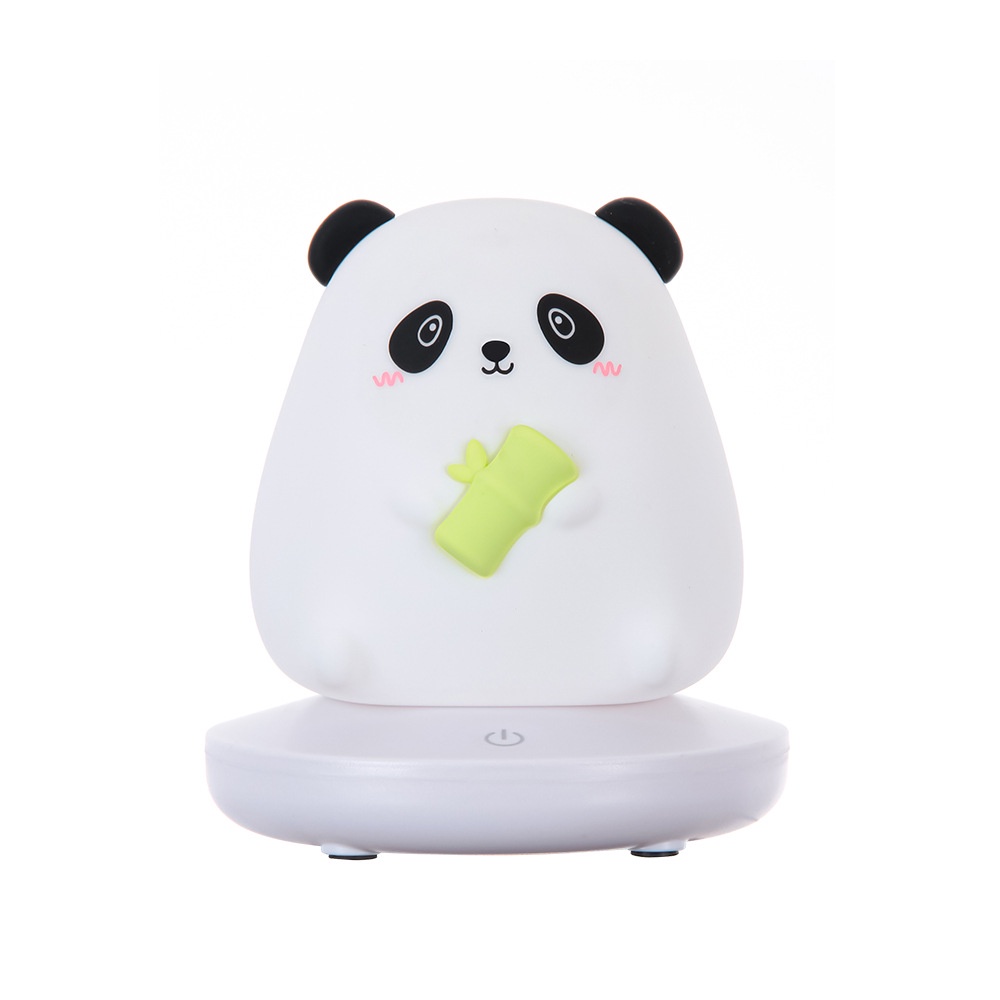 Đèn Ngủ Để Bàn Silicon Có Đế Gấu Trúc, Ánh Sáng Vàng Ấm, 3 Chế Độ Sáng MEILI STORE