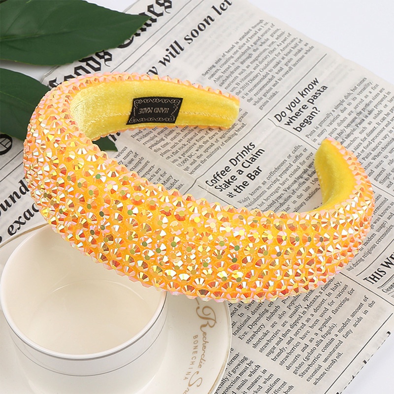 Flgo Băng Đô Cài Tóc Đệm Nhung AB Đính Đá Lấp Lánh