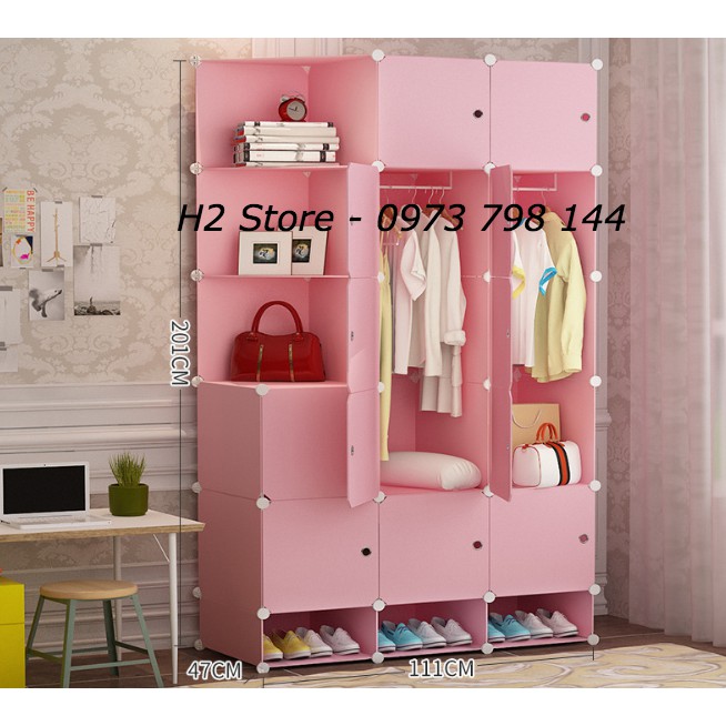 TỦ NHỰA LẮP GHÉP 12 Ô + 3 GIÀY (GỒM 2 KỆ GÓC) ĐA NĂNG THÔNG MINH
