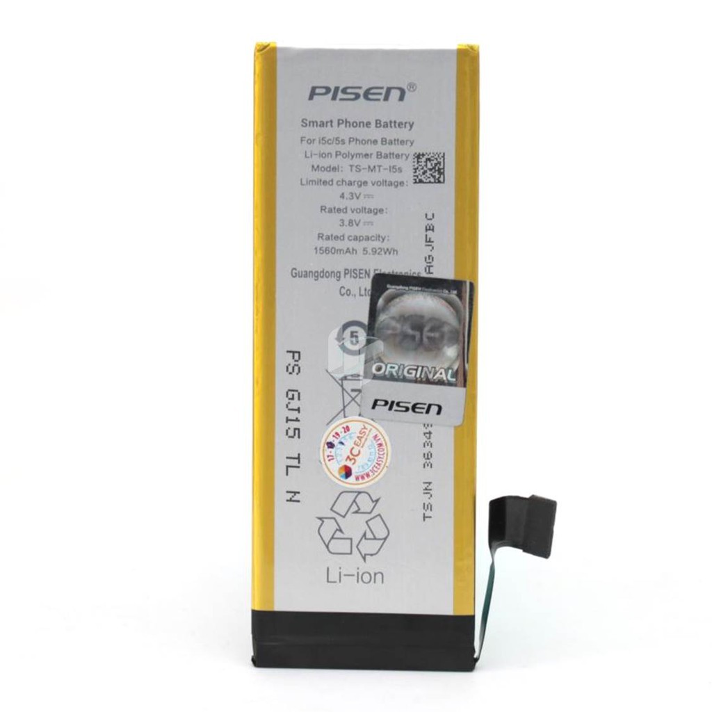 Pin Pisen chính hãng cho Iphone 5S 1560mAh chuẩn 3C Easy certificate