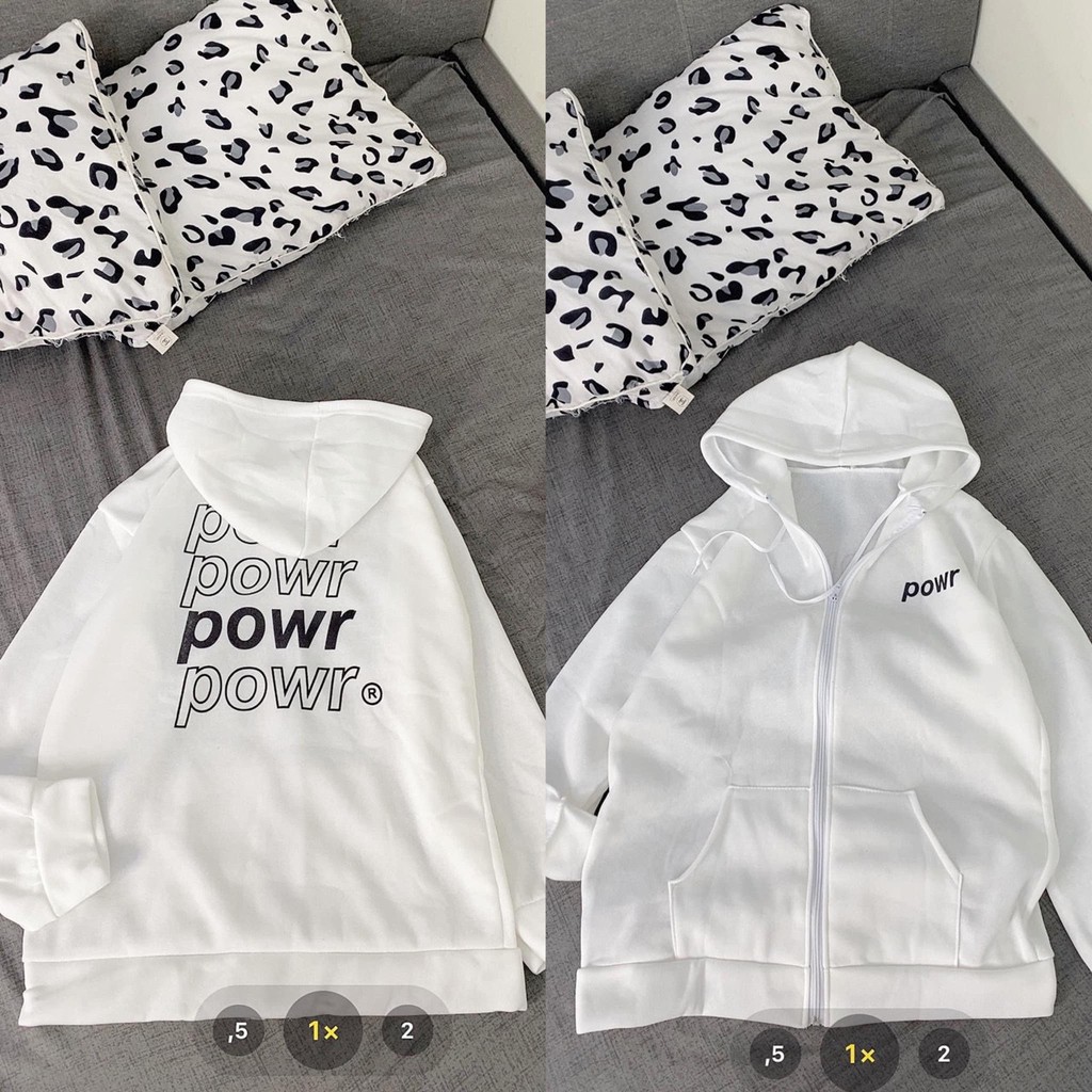 Áo khoác nỉ Powr 🍁FREESHIP🍁 Áo hoodie có mũ form rộng