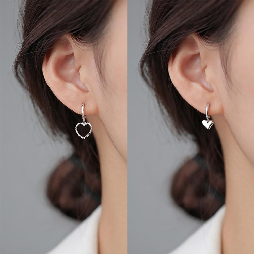 Khuyên Tai Hình Trái Tim Rỗng Mạ Màu Thời Trang Dự Tiệc