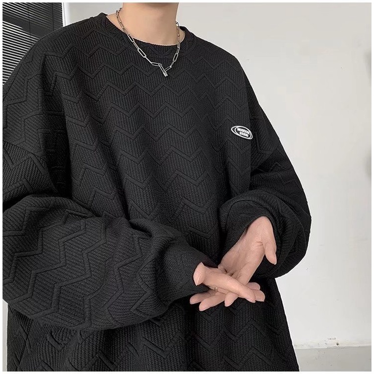 Áo Sweater Thể Thao Tay Dài Cổ Tròn Phong Cách Thời Trang Hàn Quốc Cho Nam Giới