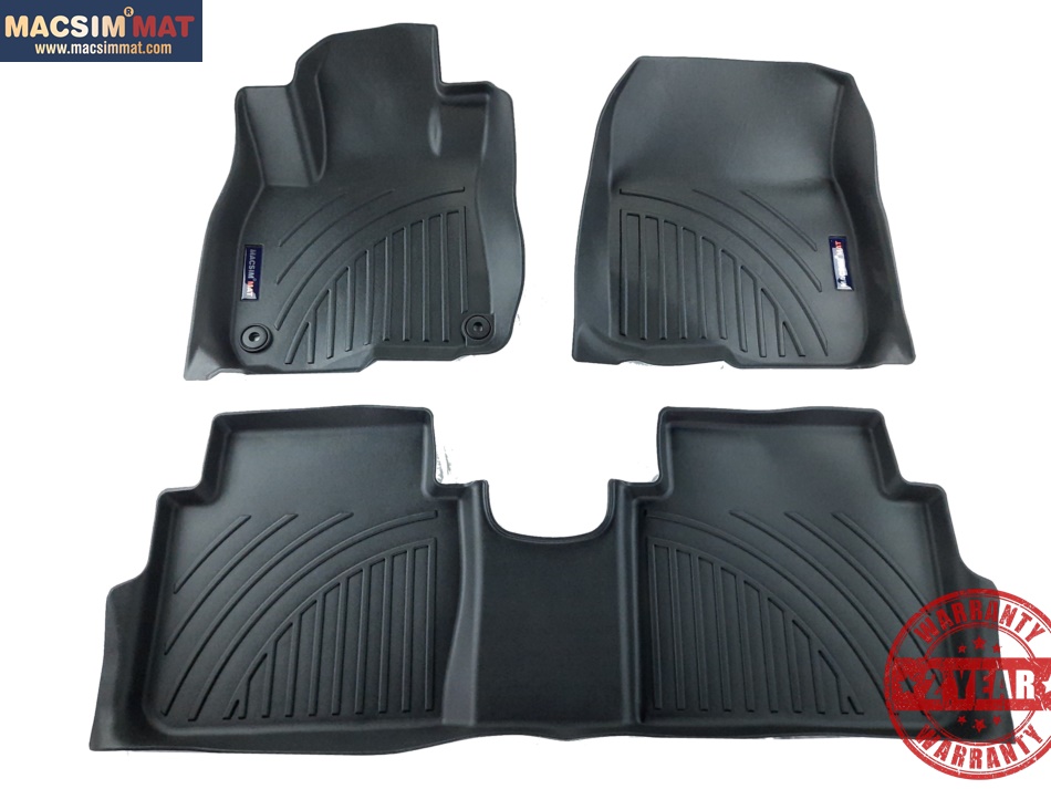 Thảm lót sàn ô tô Honda CRV 2018 - nay Nhãn hiệu Macsim chất liệu nhựa TPV cao cấp màu đen