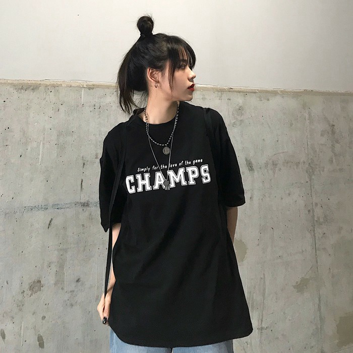 Áo Thun Nữ Form Rộng Tay Lỡ CHAMP Chất Vải Siêu Mịn - ĐĂNG QUANG FASHION